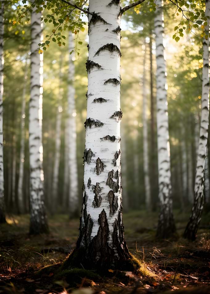 Birch Trees in Forest