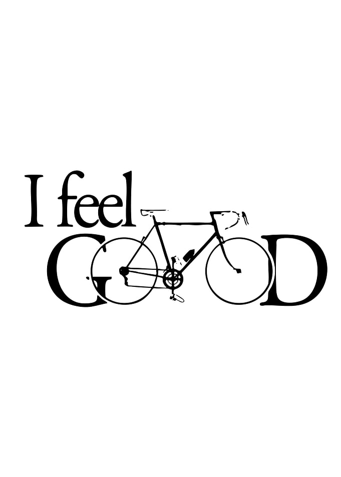 I Feel Good Bicycle Text Art