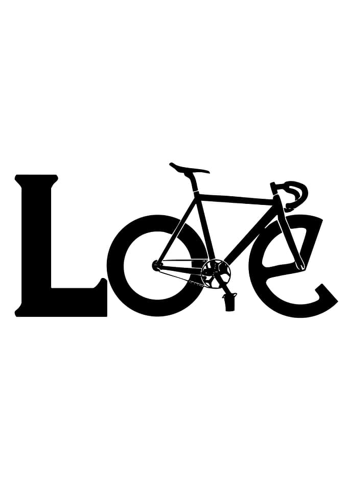 Love Bicycle Text Art