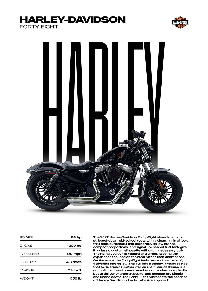 Harley-Davidson Forty-Eight Motorcycle Poster