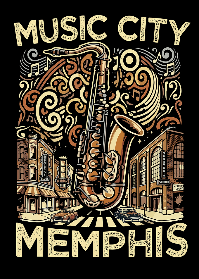 Memphis Music City Saxophone Street Scene