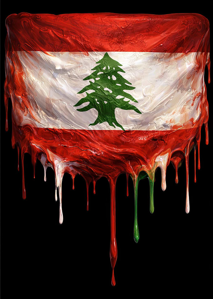 Dripping Lebanon Flag