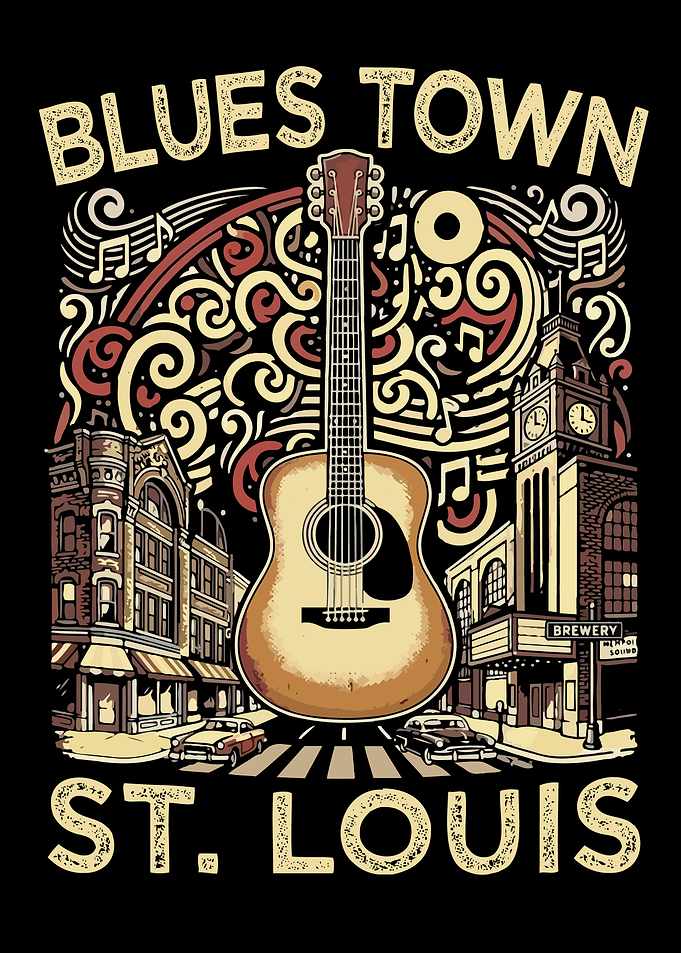 Blues Town St. Louis Music Guitar Souvenir