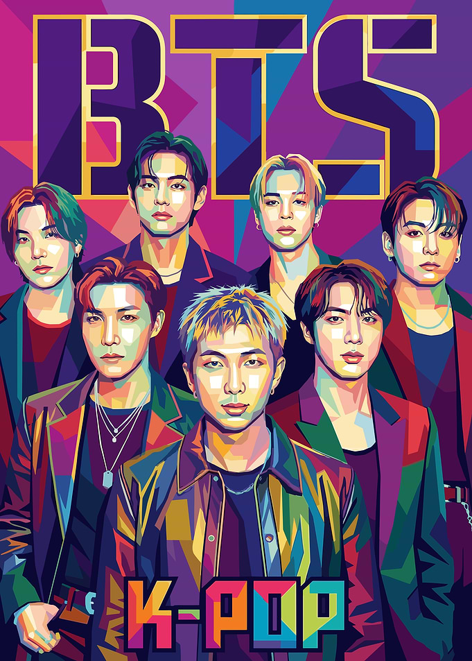BTS K-Pop Group Portrait Wpap