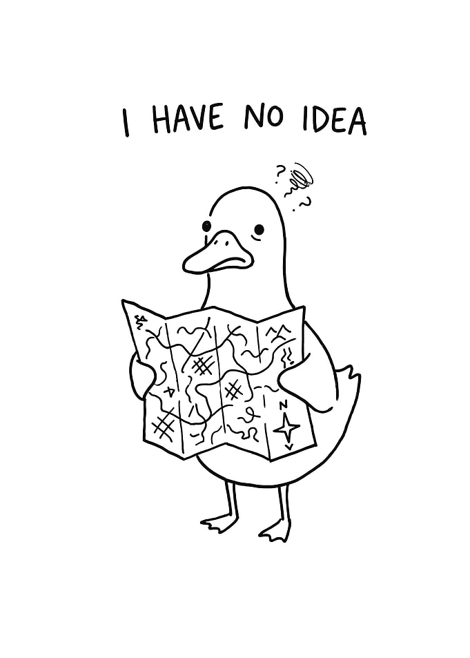 Confused Duck with Map