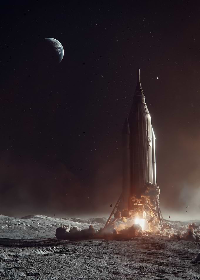Rocket Launch on the Moon