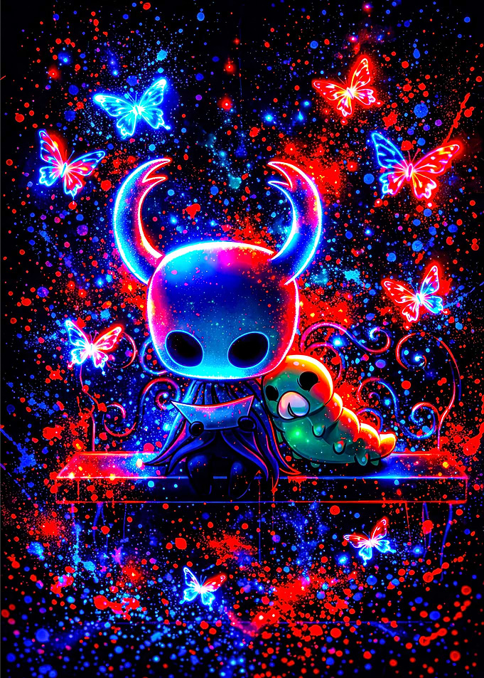Hollow Knight and Grub with Butterflies