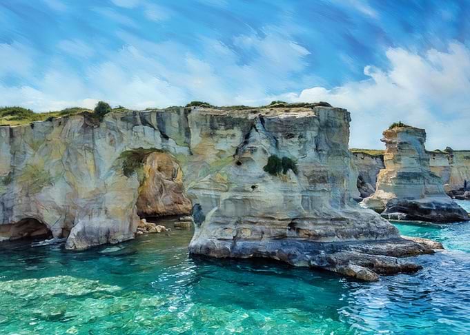 Coastal Cliffs and Turquoise Water