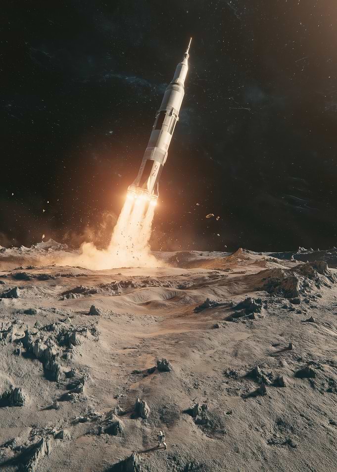 Rocket Launch from Moon Surface