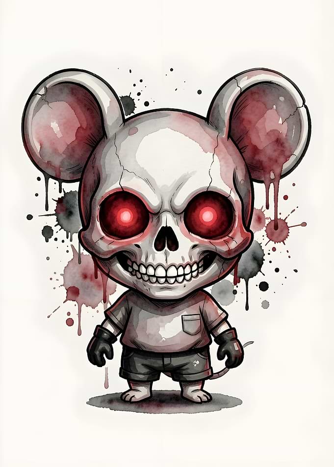 Creepy Skull Mouse Character