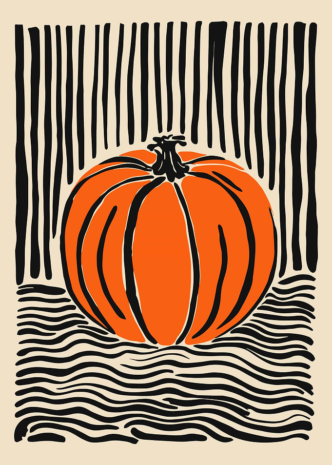 Orange Pumpkin with Black Stripes