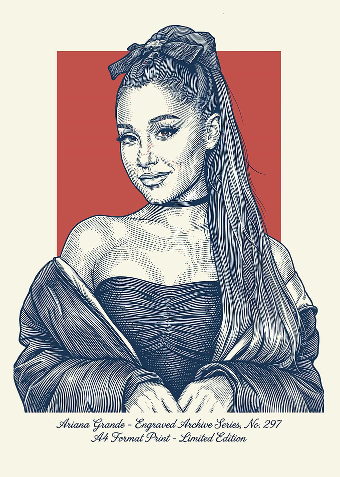 Ariana Grande Engraved Portrait