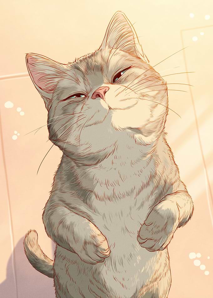 Cute Cat with Smug Expression