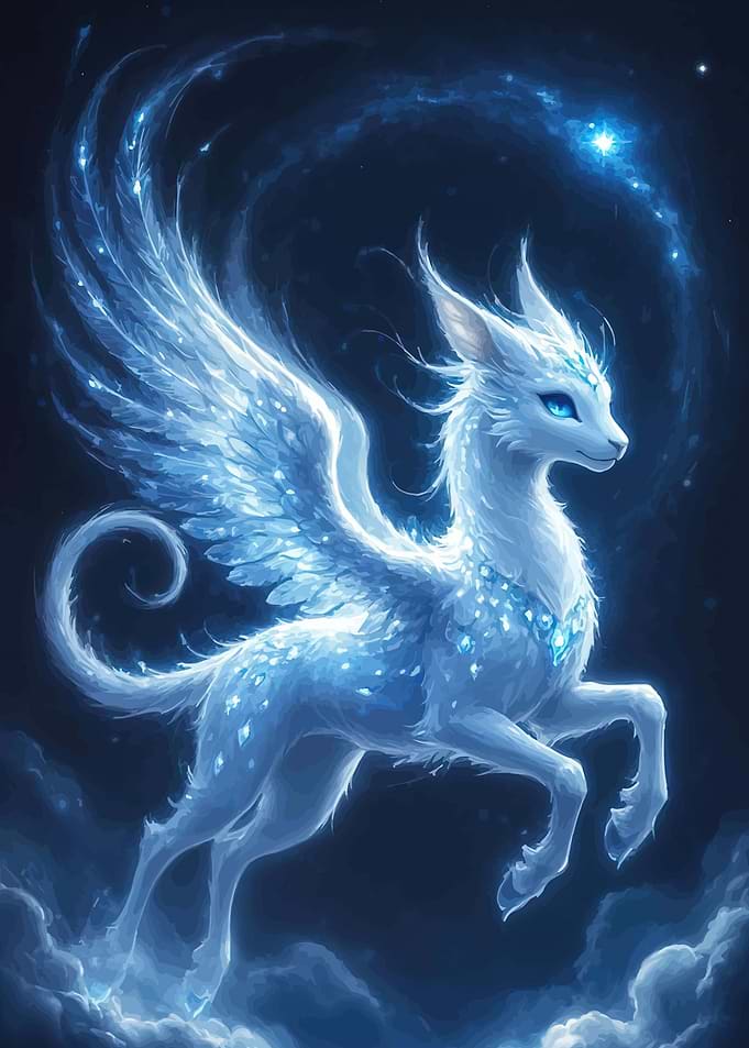 Fantasy Creature in Cosmic Setting