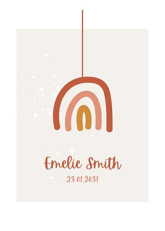 Boho Rainbow Baby Announcement