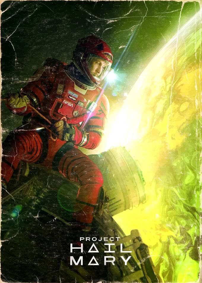 Vintage Style Project Hail Mary Astronaut Poster