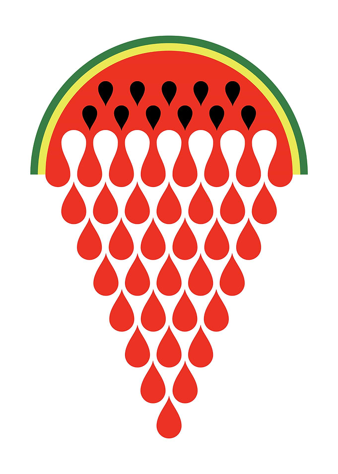 Watermelon Slice with Dripping Juice