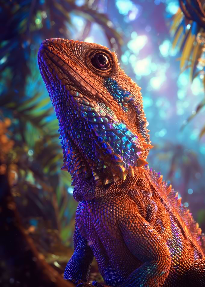 Close-up of a Colorful Lizard