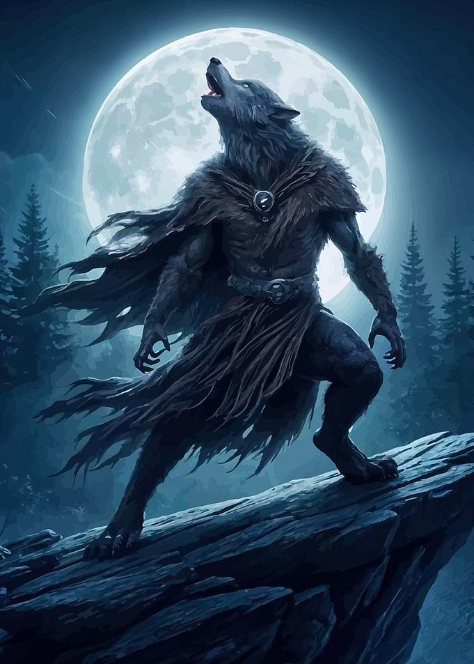 Werewolf Howling at the Moon