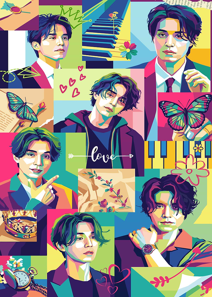 Lee Dong-wook Pop Art Collage