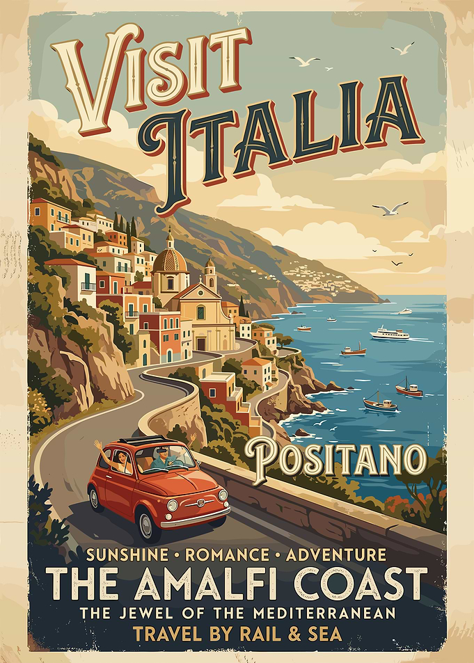 Visit Positano, Amalfi Coast Vintage