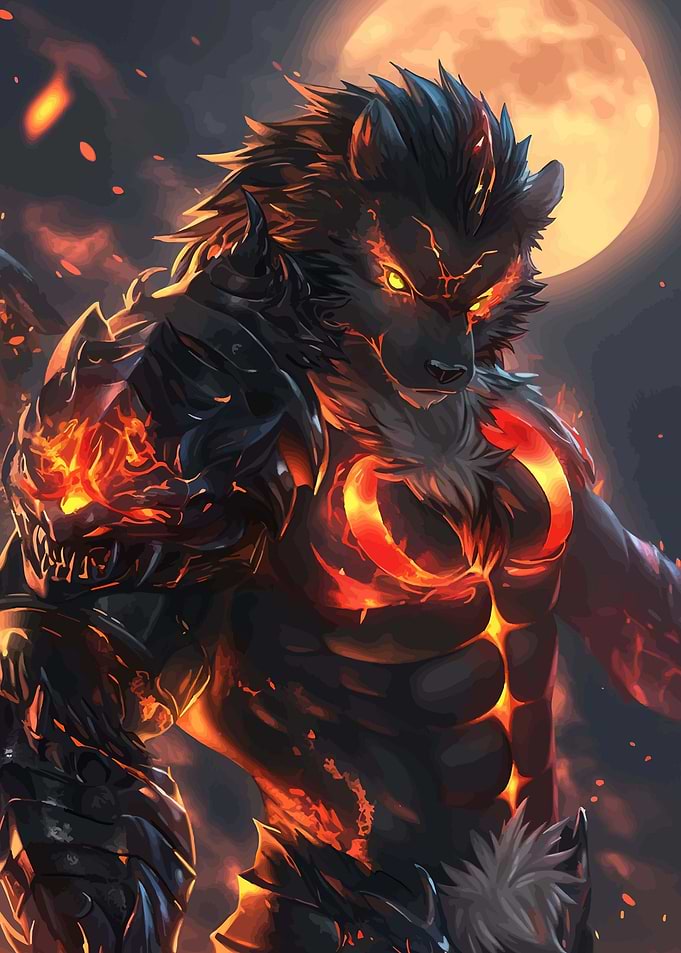Fiery Werewolf Warrior