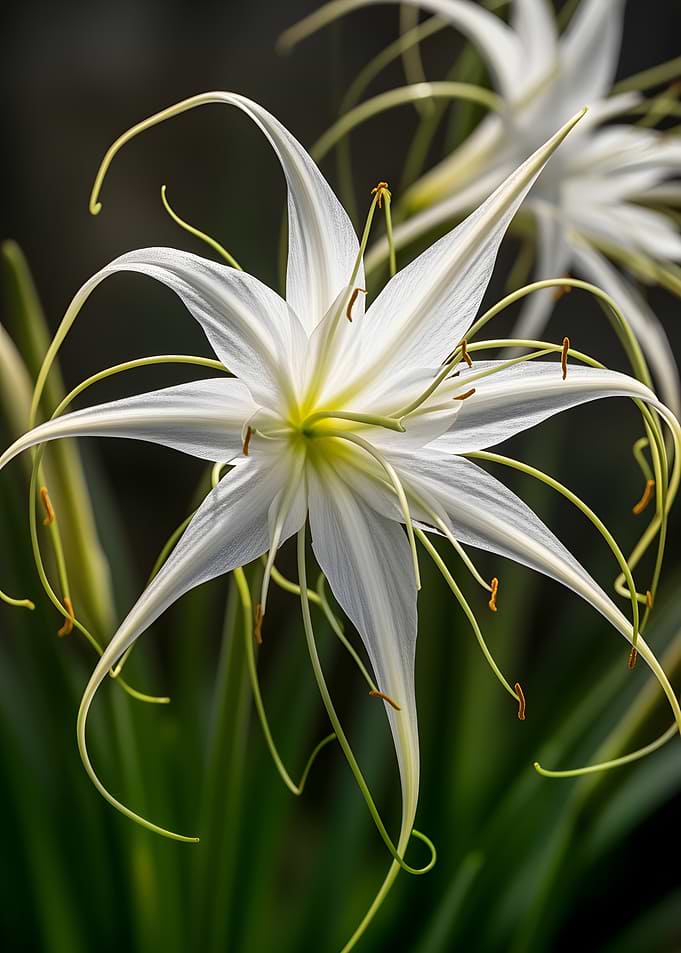 White Spider Lily Flower