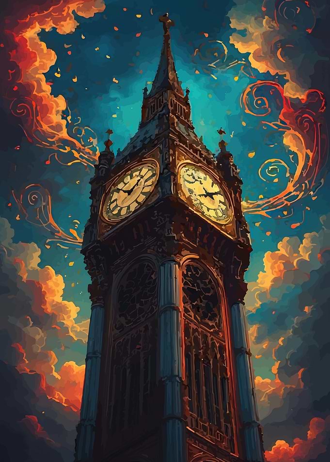 Big Ben Clock Tower in Dramatic Sky