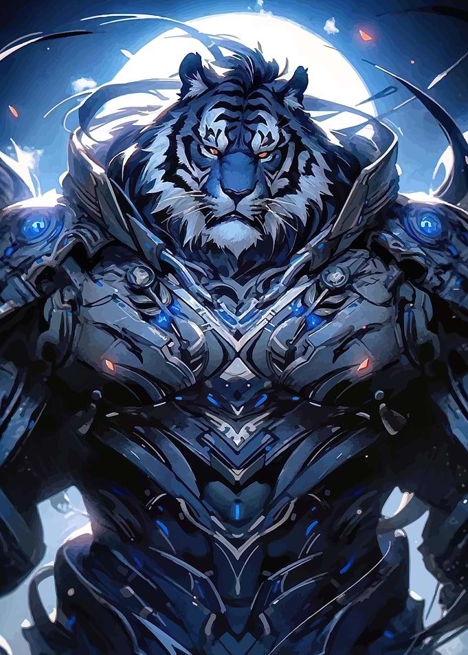 Cyberpunk Tiger Warrior