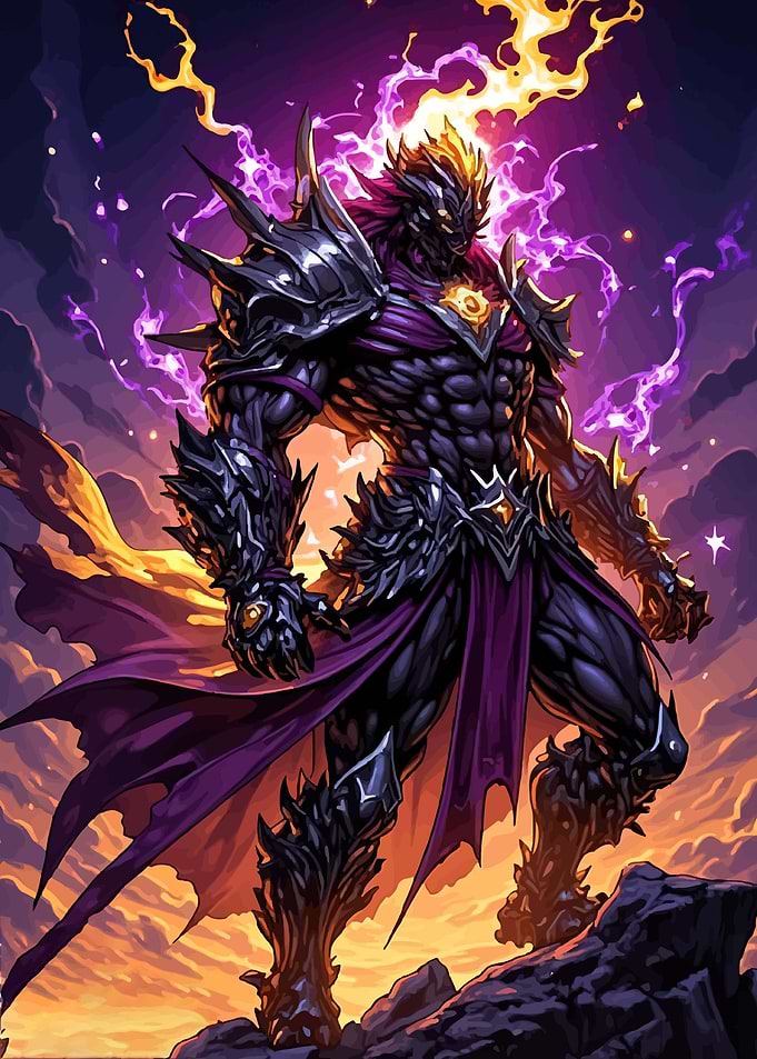 Dark Warrior with Fiery Aura