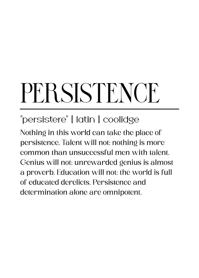 Persistence Quote white background