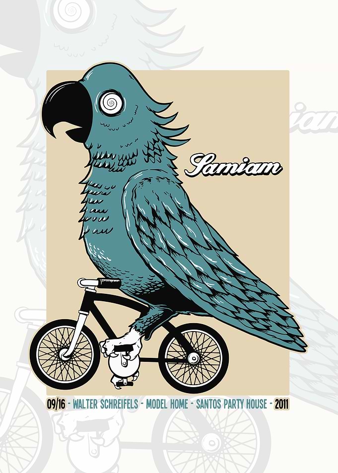 Samiam - Psychedelic Parrot on a Bike Poster
