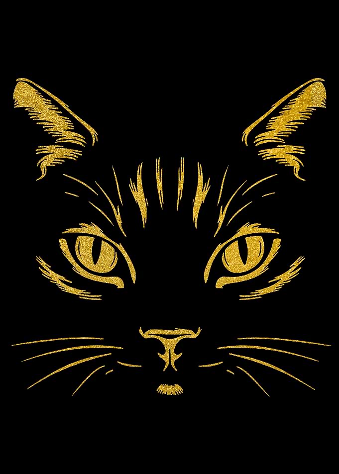 Golden Cat Face Illustration