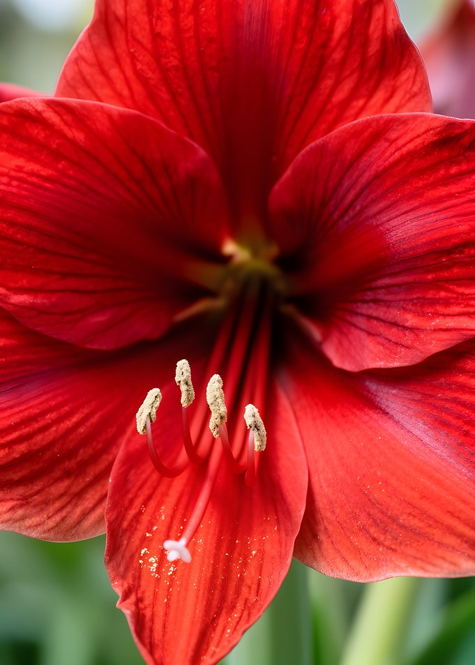 Close-up of a Red Amaryllis Flower