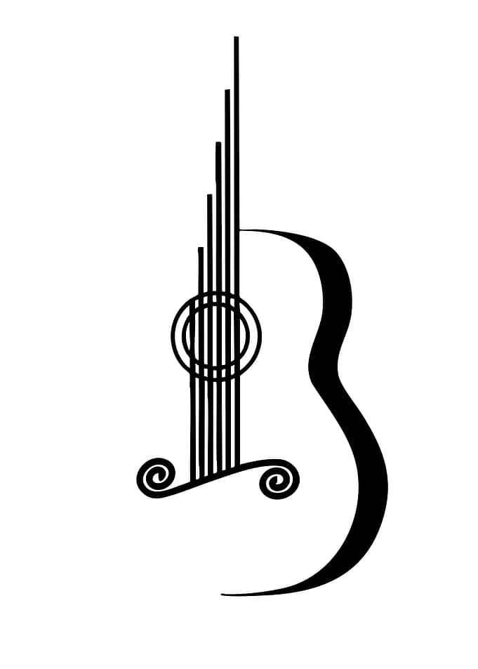 Stylized Guitar Illustration
