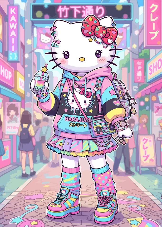 Hello Kitty in Harajuku Street Style
