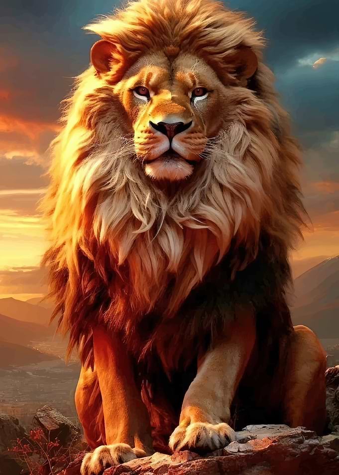 Majestic Lion on Rocky Outcrop