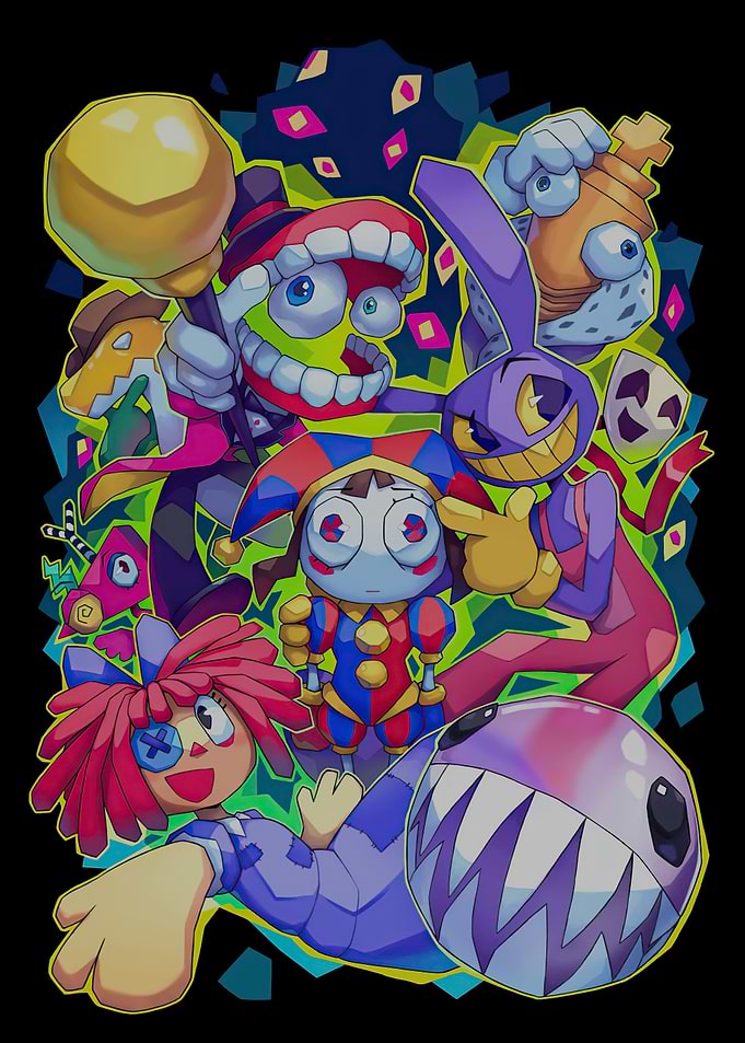Whimsical Characters in a Chaotic Scene