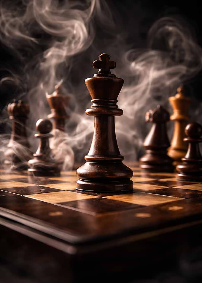 Chess King in Smoke