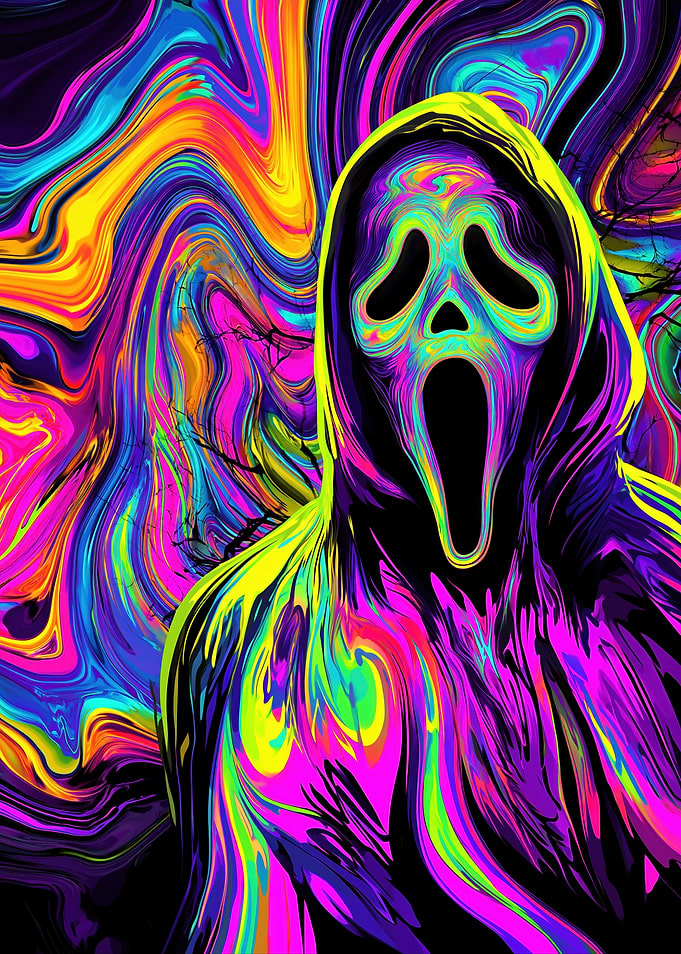 Psychedelic Ghostface Scream Mask