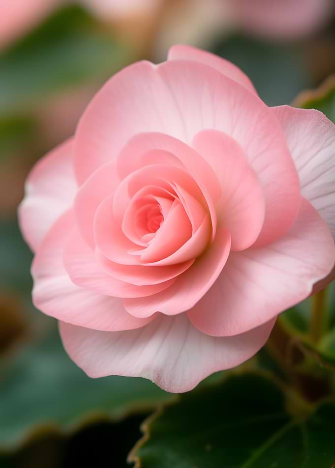 Close-up of a Pink Begonia Flower