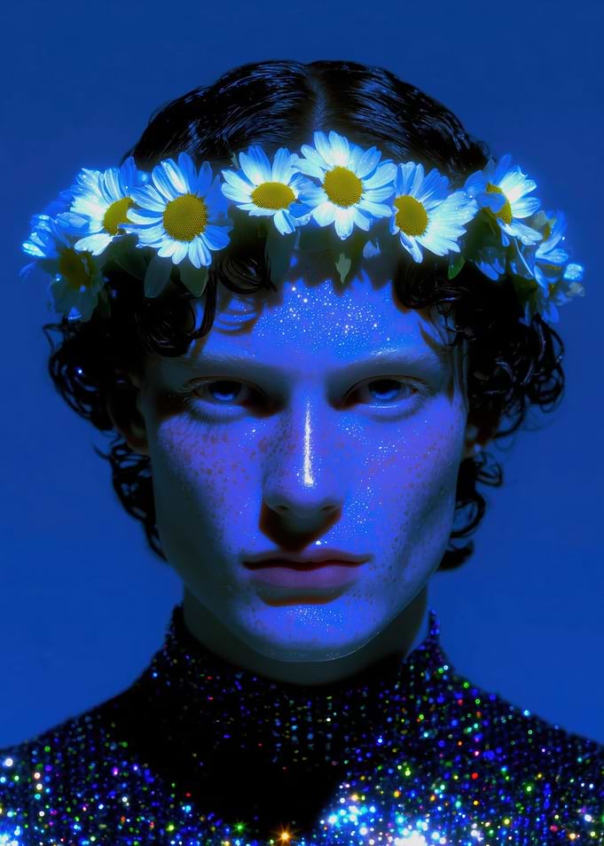 Man with Flower Crown and Glitter