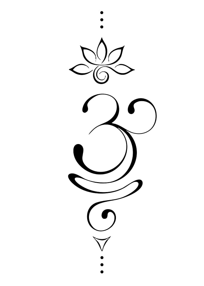 Om Symbol with Lotus and Dots