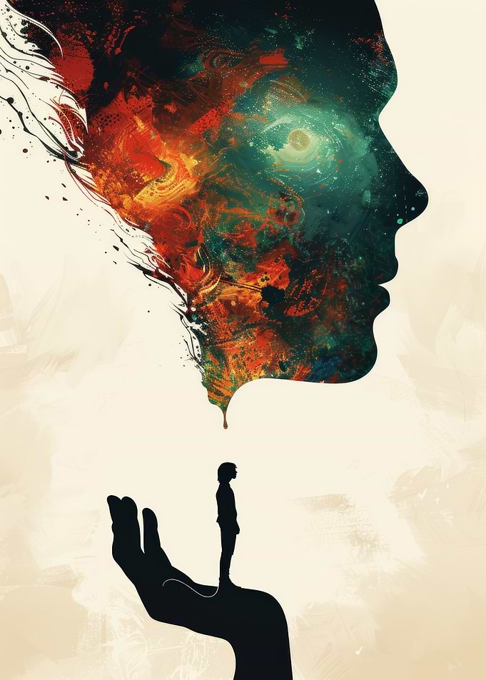 Cosmic Head Silhouette
