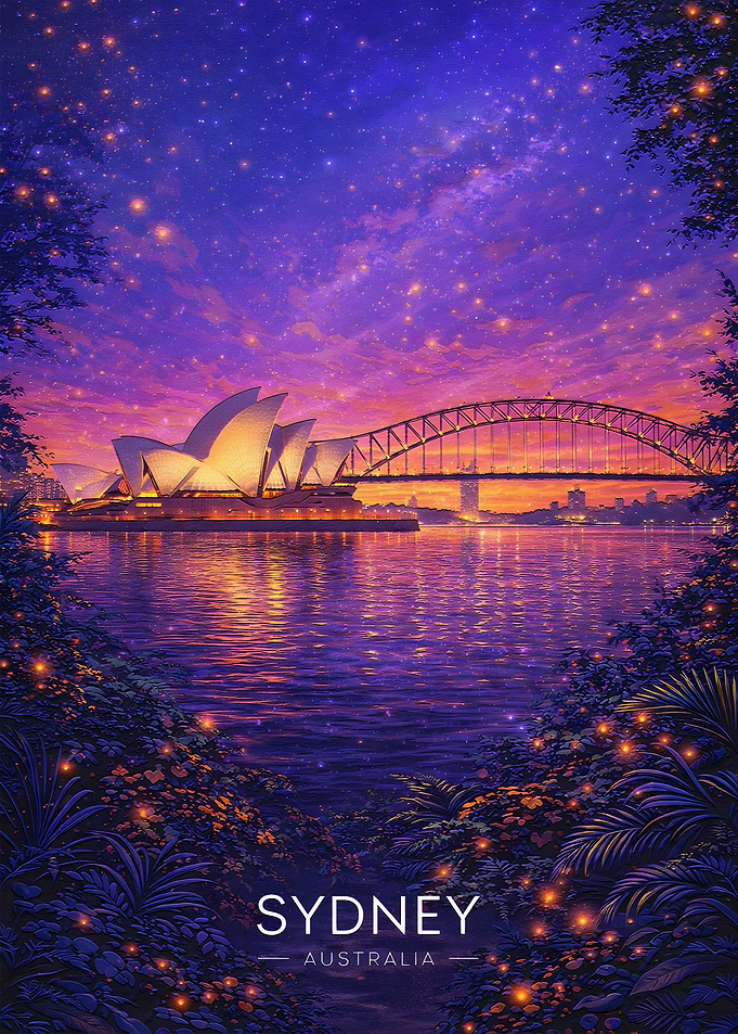 Enchanting Sydney Skyline at Night