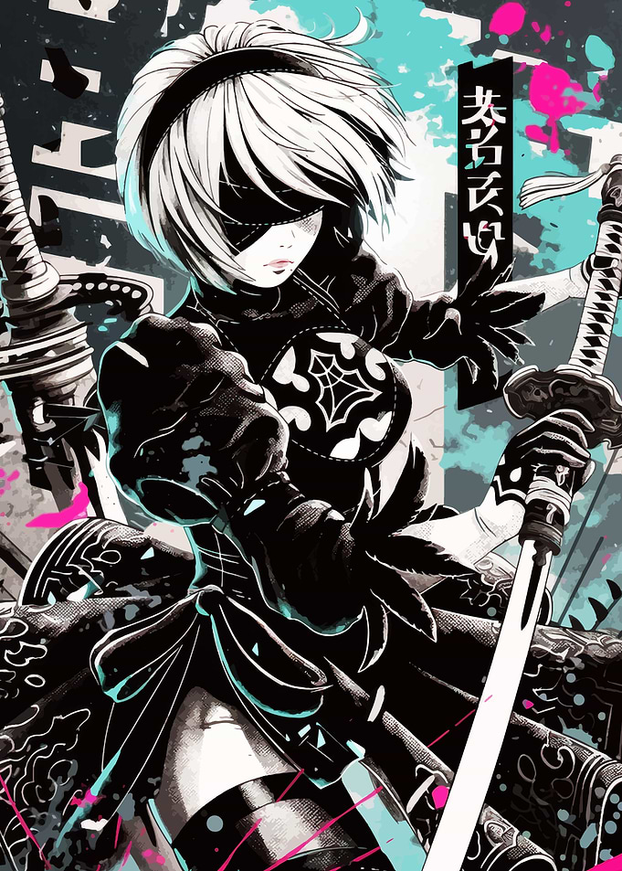 2B with Swords