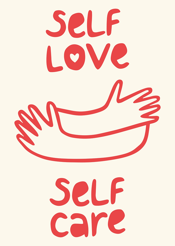 Self Love Self Care Poster, Minimalist Hug Line Art, Inspirational Wall Print
