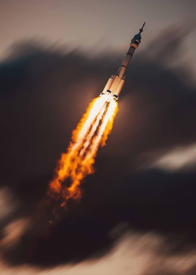 Rocket Launching into Dark Sky