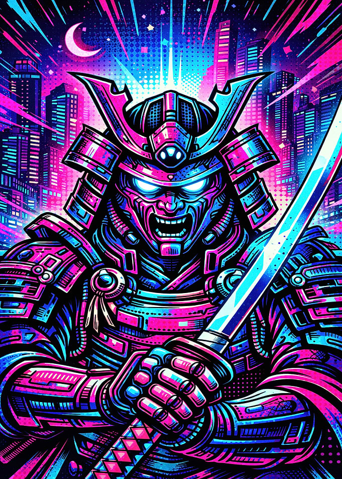 Cyberpunk Samurai Warrior