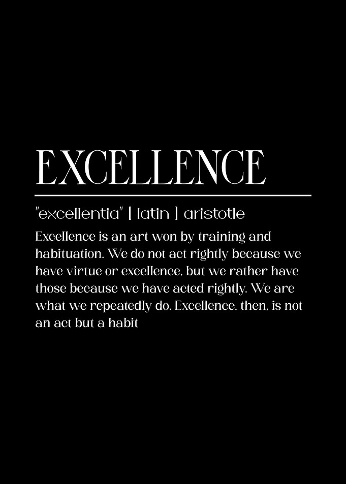 Excellence Quote black bacckground
